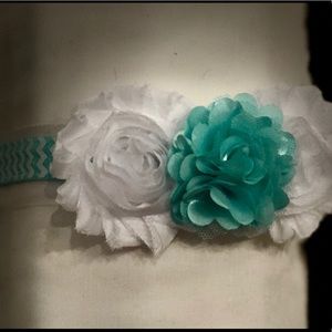 Custom Mint Green and White Headband